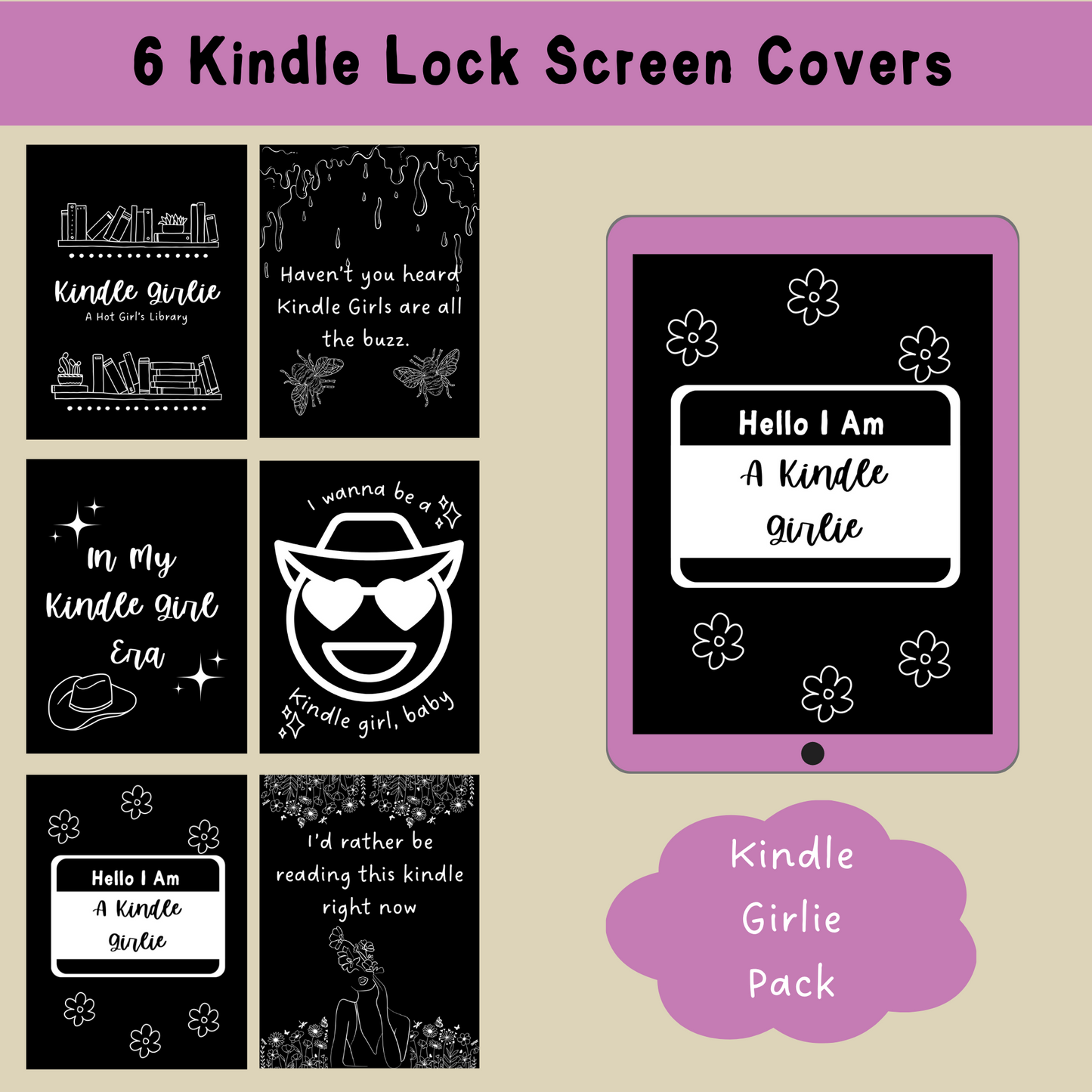 Kindle Lock Screen - Kindle Girl Pack