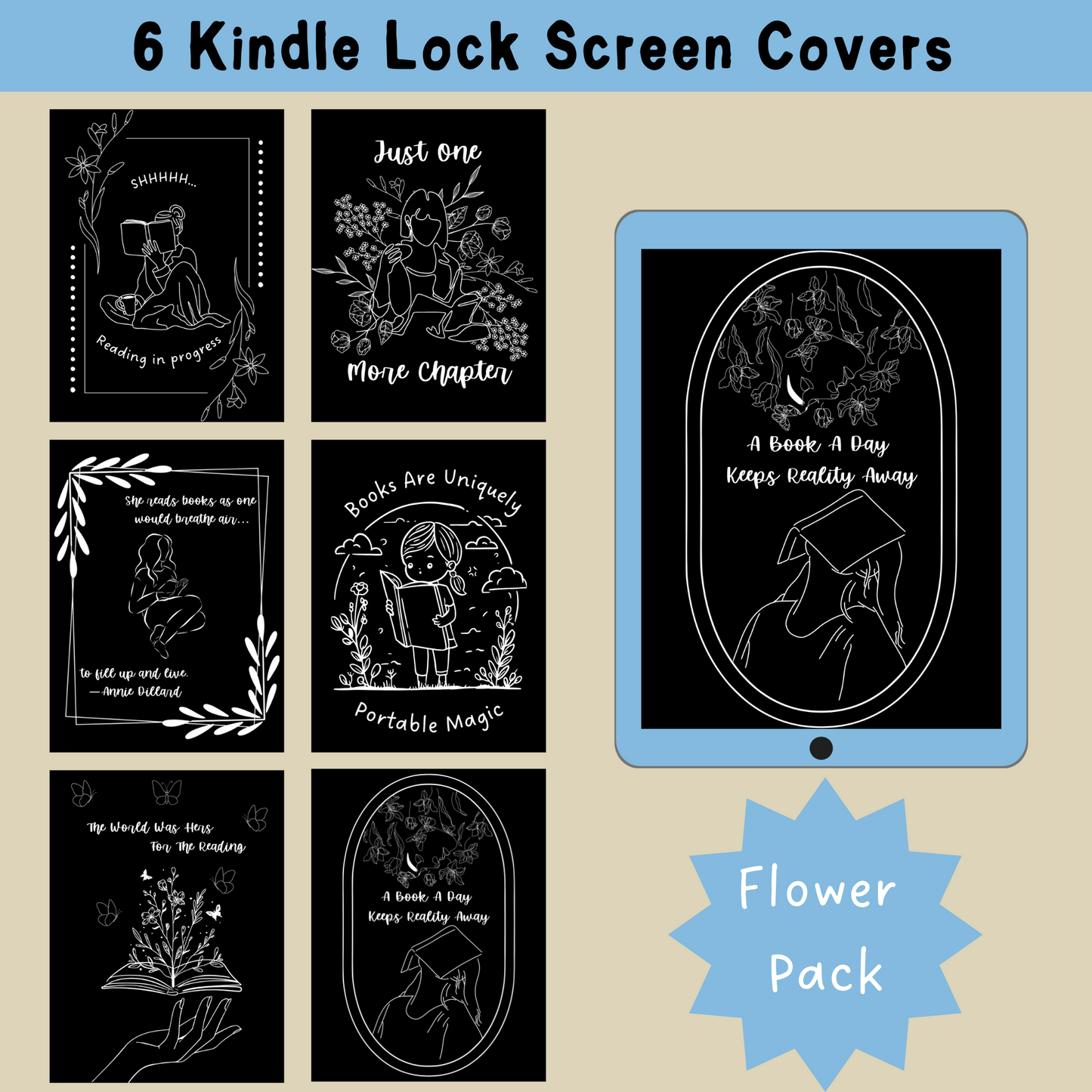 Kindle Lock Screen - Flower Pack